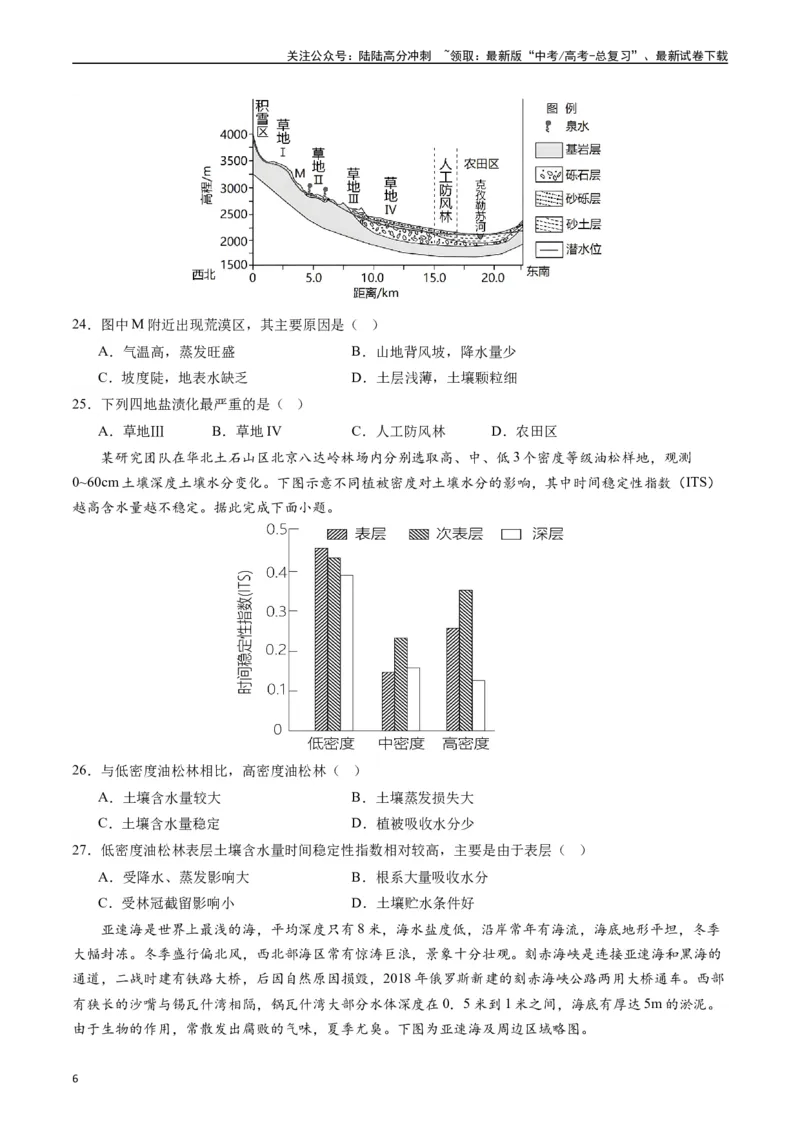 《自然地理（专题通关卷）-（原卷版）_07-地理-高考总复习_一轮复习_2024年_2024年高考地理一轮进阶复习检校通关卷_资料》第6页预览