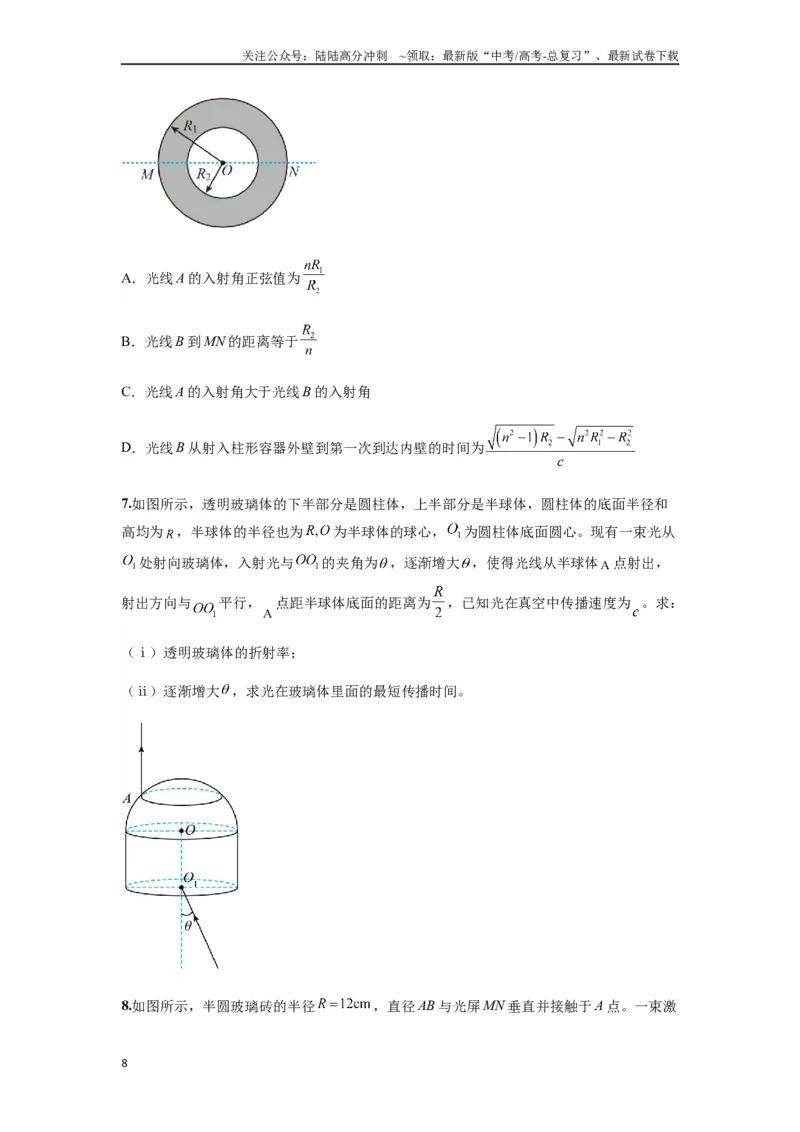 《专题31光学（学生版）_04-物理-高考总复习_一轮复习_2025年_2025年高考物理一轮复习热点题型归类》第8页预览