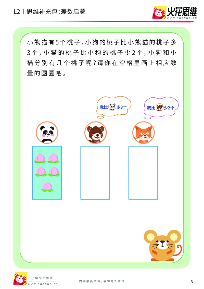 《第3专题_差数与等分_差数启蒙_提高挑战包_201908071055241_（G1450)火花思维幼小衔接及L1-L5_L2完结_L2完结AI40课_05补充资料_03差数与等分》第3页预览