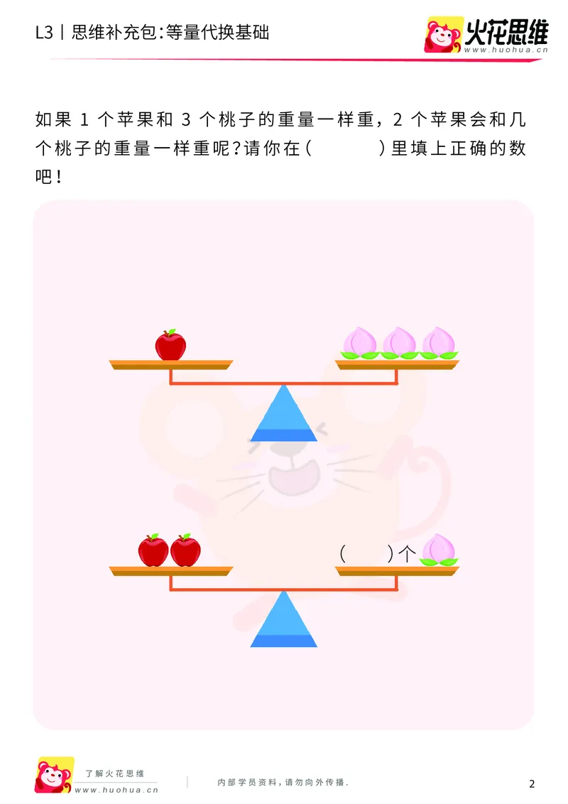 《第13专题_代换推理_等量代换基础_基础巩固包_201902251832241_（G1450)火花思维幼小衔接及L1-L5_L3完结_L3完结48课_代换推理》第2页预览