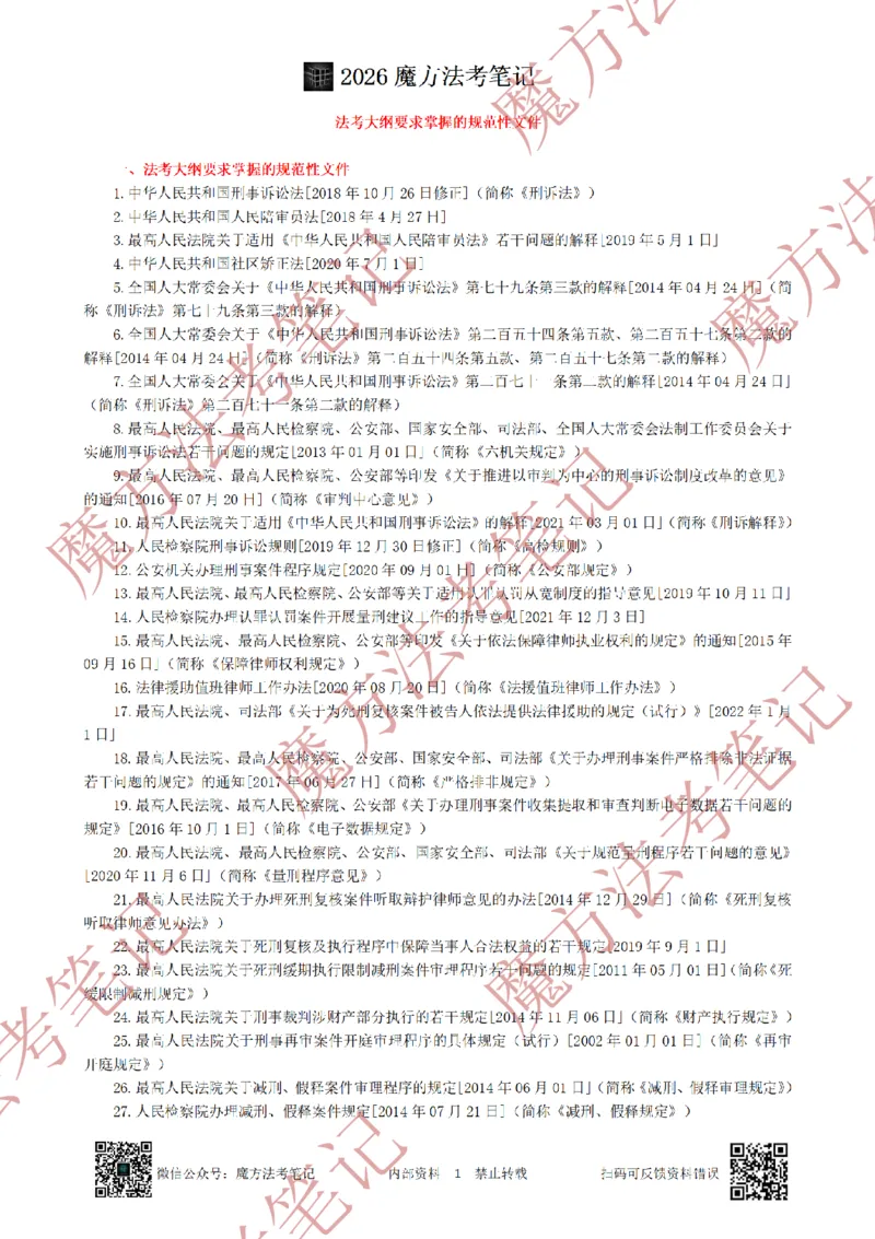 《标清有水印版2026魔方法考：刑诉主客一体笔记（标清有水印版）_2026法考客观_其他_26年魔方10科法考笔记》第4页预览