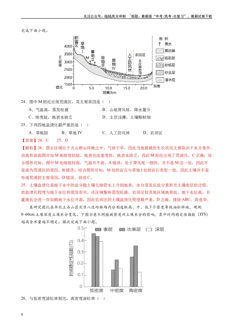 《自然地理（专题通关卷）-（解析版）_07-地理-高考总复习_一轮复习_2024年_2024年高考地理一轮进阶复习检校通关卷_资料》第9页预览