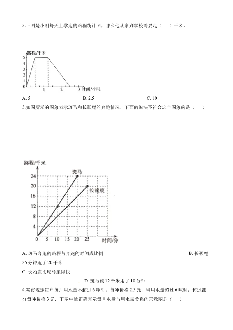 《五年级下册数学一课一练-6.1折线统计图∣西师大版（2014秋）（含解析）_小学1-6年级全科全套_1-6年级全科下册_五年级_五年级下数学_数学五下西师版(1)》第2页预览