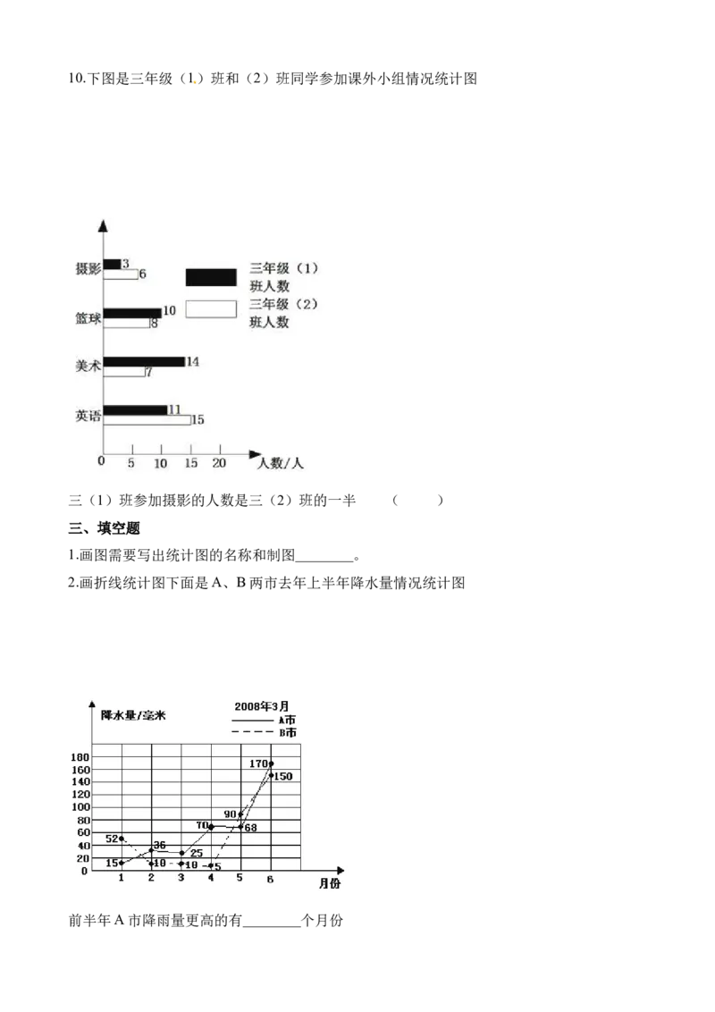 《五年级下册数学一课一练-6.1折线统计图∣西师大版（2014秋）（含解析）_小学1-6年级全科全套_1-6年级全科下册_五年级_五年级下数学_数学五下西师版(1)》第9页预览