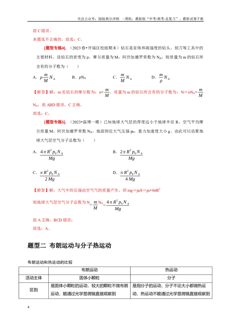 《专题29分子动理论（解析版）_04-物理-高考总复习_专项复习_2024年_2024高考物理热点知识清单题型讲练高考复习全国通用_资料》第4页预览