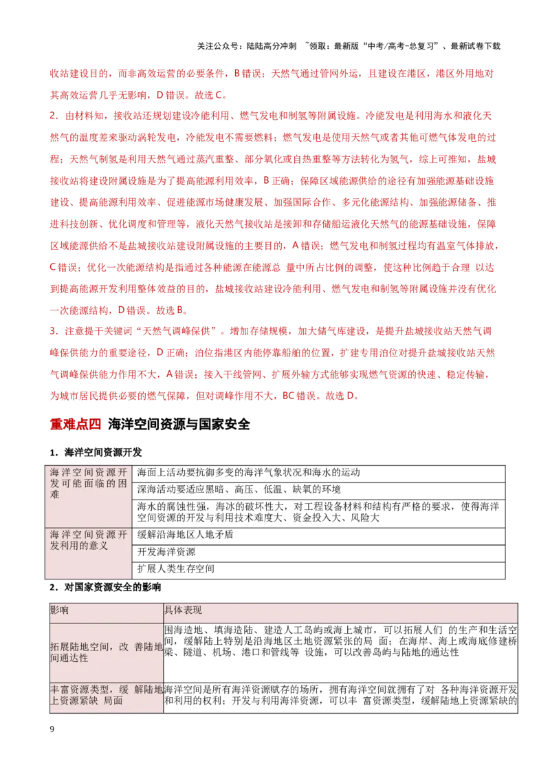 《重难点13资源、环境与国家安全（教师版）_07-地理-高考总复习_专项复习_2025年_2025年高考地理重难点讲义专练（新高考通用）》第9页预览