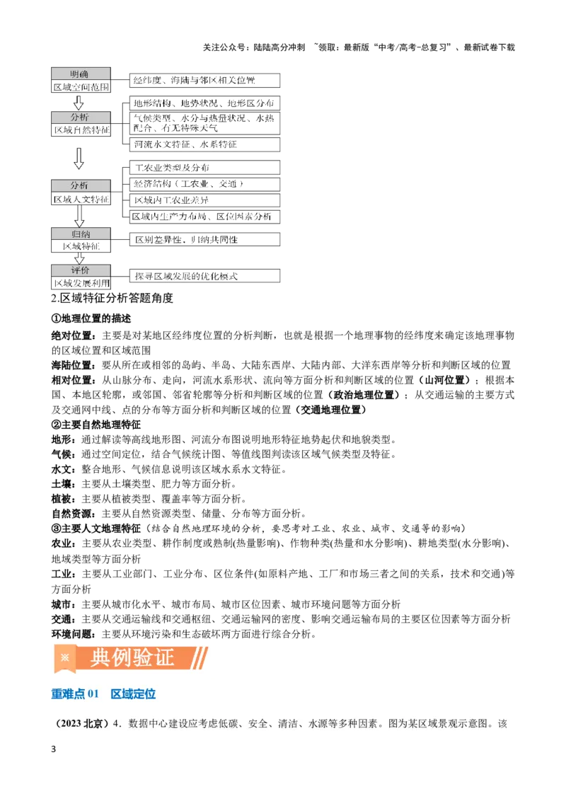 《重难点01区域定位与区域特征-（新高考专用）（教师版）_07-地理-高考总复习_专项复习_2024年_2024年高考地理热点·重点·难点专练（新高考专用）》第3页预览