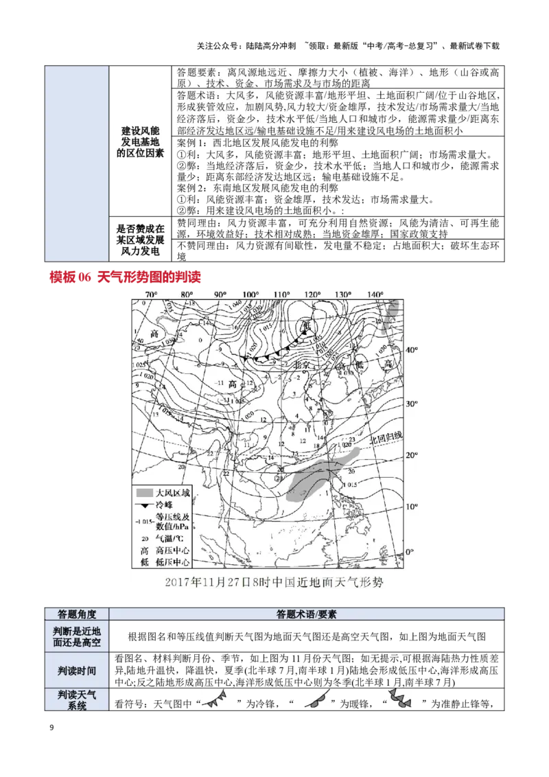 《高中地理综合题答题模板（汇编版）_07-地理-高考总复习_专项复习_2025年_2025年高考地理答题技巧与答题模板（全国通用）》第9页预览