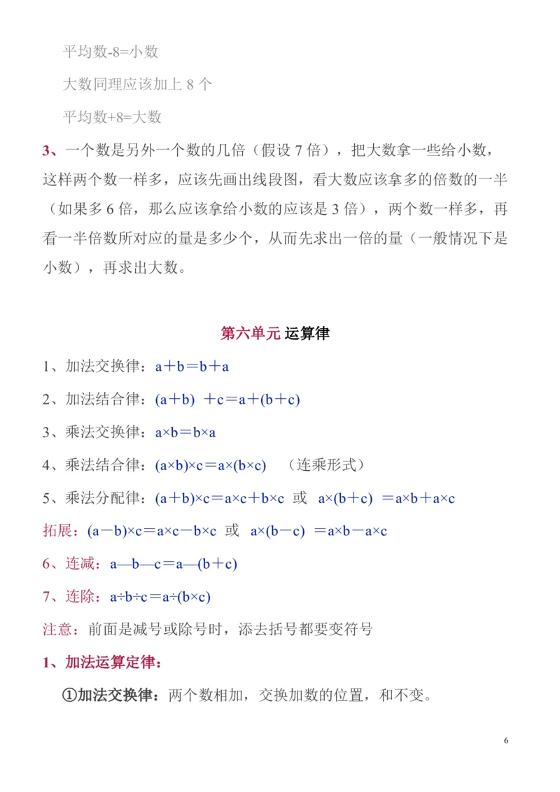 《苏教四年级数学下全册名校精编知识点归纳_（G1450)火花思维幼小衔接及L1-L5_L2完结_L2完结AI40课_07火花训练营福利合集_1-6年级数学试卷_苏教版丨1~6年级数学下全册名校精编知识点归纳》第6页预览