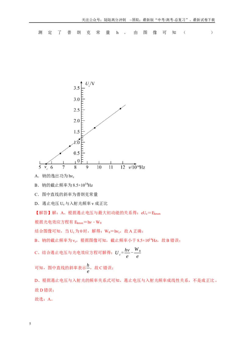 《专题29图像法（斜率）的应用（教师版）_04-物理-高考总复习_专项复习_2025年_2025年高中高考物理模型与方法_资料_1高三物理常见模型与方法强化练》第5页预览