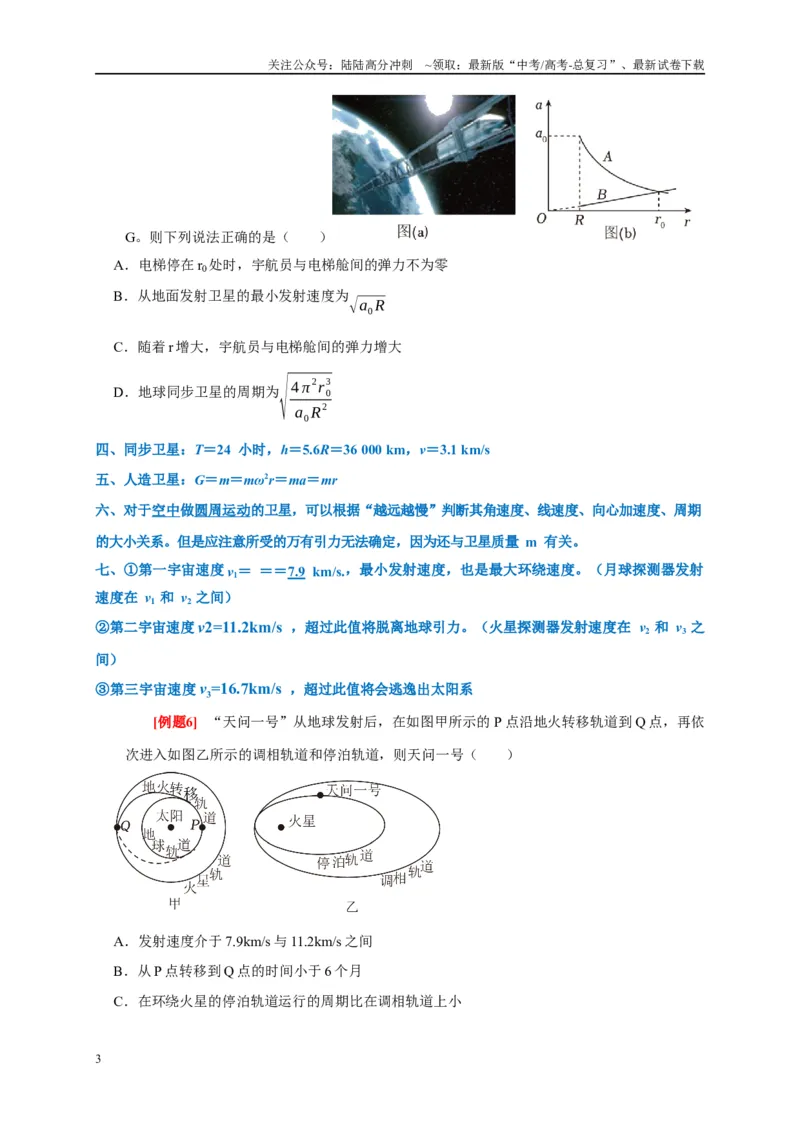 《专题5万有引力定律（原卷版）_04-物理-高考总复习_专项复习_2024年_2024高考物理复习二级结论题型详解全面复习知识点_资料》第3页预览