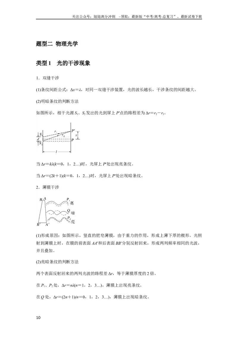 《专题31光学（原卷版）_04-物理-高考总复习_一轮复习_2024年_2024年高考物理一轮复习热点题型归类训练重点提升_2023版》第10页预览
