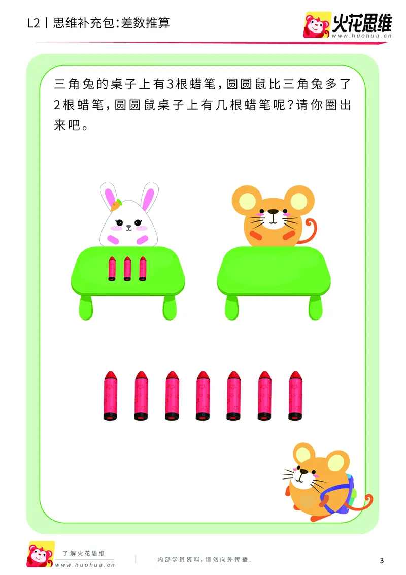 《第3专题_差数与等分_差数推算_基础巩固包_201908121730231_（G1450)火花思维幼小衔接及L1-L5_L2完结_L2完结AI40课_05补充资料_03差数与等分》第3页预览