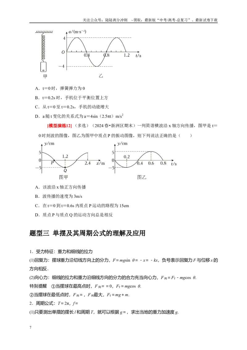 《专题31机械振动（学生版）_04-物理-高考总复习_专项复习_2025年_2025年高考物理热点知识讲练与题型归纳（全国通用）_资料》第7页预览