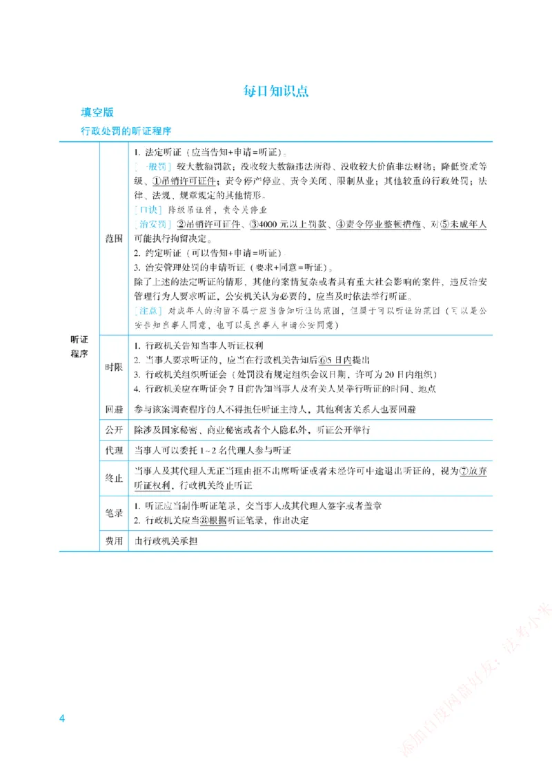 《每日知识点填空汇总-行政法（填空+答案版）_2026法考客观_众-H_0026ZH每日知识点填空汇总（八科全）》第4页预览