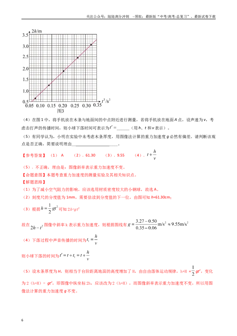 《专题41力学探究性实验（全国通用）（解析版）_04-物理-高考总复习_专项复习_2025年_五年（2020-2024）高考物理真题分类汇编（全国通用）》第6页预览