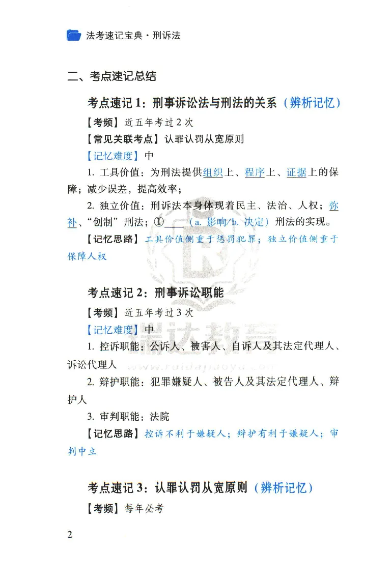 《2026速记宝典--刑诉法_2026法考客观_瑞-D_7速记宝典》第4页预览