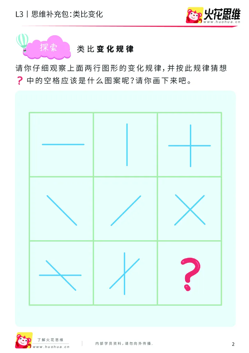 《第8专题_图形推理_类比变化_提高挑战包_201911111759001_（G1450)火花思维幼小衔接及L1-L5_L3完结_L3完结AI_04补充资料_08图形推理》第2页预览