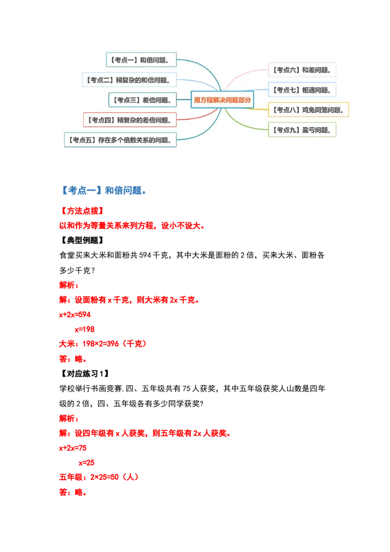 《五年级数学下册典型例题系列之第七单元用方程解决问题部分（解析版）北师大版_小学1-6年级全科全套_1-6年级全科下册_五年级_五年级下数学_数学五下北师版》第2页预览