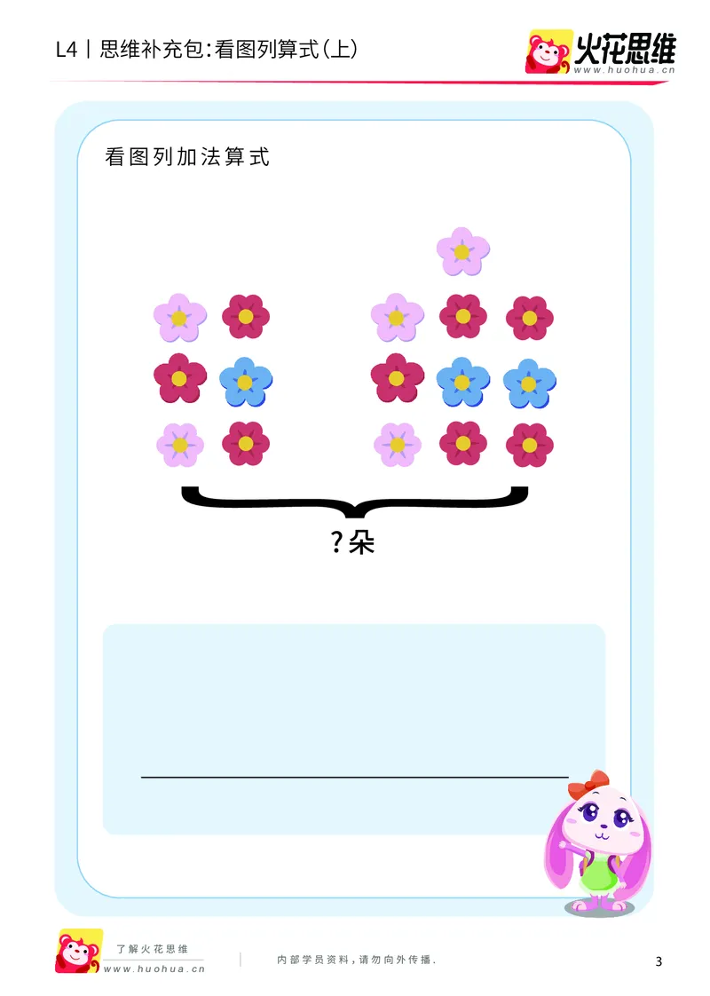 《第3专题_应用题基础_看图列算式（上）_基础巩固包_2019090619273211_（G1450)火花思维幼小衔接及L1-L5_L4完结_火花视频_03.应用题基础》第3页预览