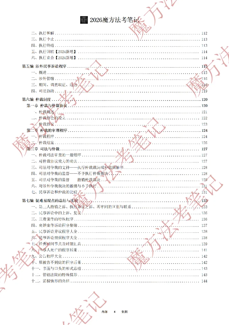 《标清有水印版2026魔方法考：民诉主客一体笔记（标清有水印版）_2026法考客观_其他_26年魔方10科法考笔记》第7页预览