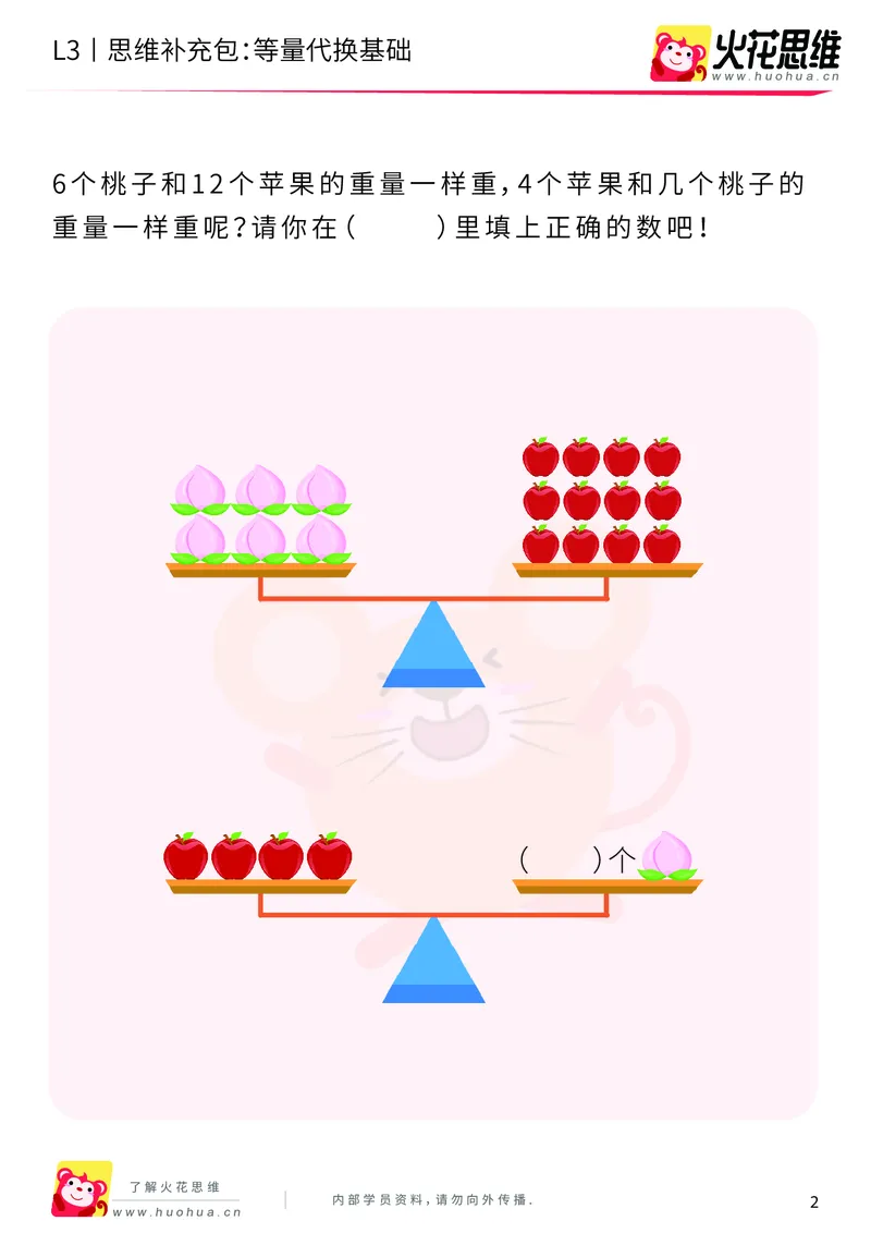 《第13专题_代换推理_等量代换基础_提高挑战包_201901251847441_（G1450)火花思维幼小衔接及L1-L5_L3完结_L3完结48课_代换推理》第2页预览
