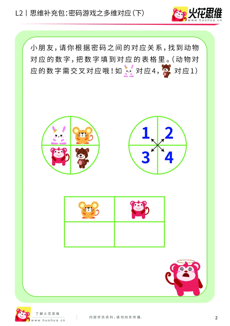 《第5专题_对应游戏_密码游戏之多维对应（下）_基础巩固包_201909271731261_（G1450)火花思维幼小衔接及L1-L5_L2完结_L2完结AI40课_05补充资料_05对应游戏》第2页预览