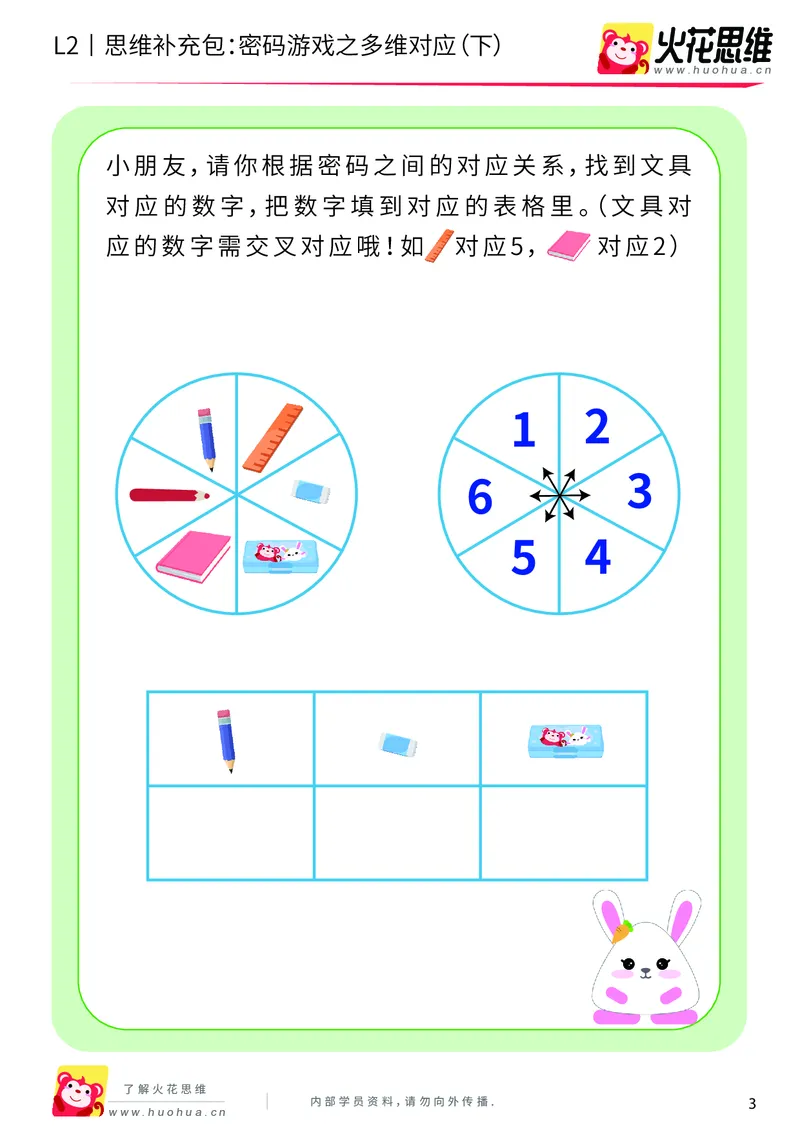 《第5专题_对应游戏_密码游戏之多维对应（下）_基础巩固包_201909271731261_（G1450)火花思维幼小衔接及L1-L5_L2完结_L2完结AI40课_05补充资料_05对应游戏》第3页预览