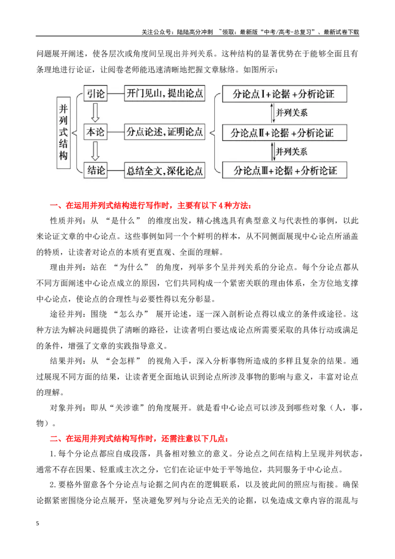 《专题6.1议论文的5种常见结构模式（起承转合+并列式+递进式+对比式+引议联结）-_专项复习_2025年_2025年高考语文议论文写作秘籍》第5页预览