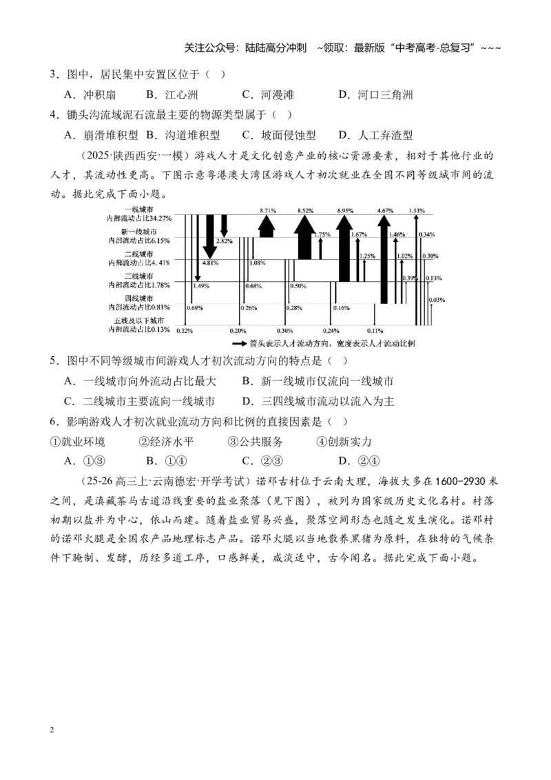 《高考大专题人文地理（专题测试卷二）（全国通用）（学生版）_07-地理-高考总复习_一轮复习_2026年-地理高考一轮复习_2026年高考地理一轮复习讲义+练习+课件（新教材新高考）-G55_2026版》第2页预览