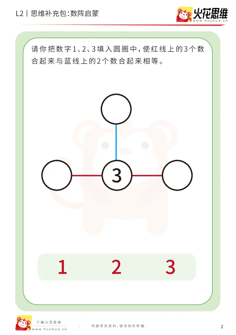 《第14专题_凑数游戏_数阵启蒙_基础巩固包_202002061059391_（G1450)火花思维幼小衔接及L1-L5_L2完结_L2完结AI41-88_补充资料练习册_14.凑数游戏》第2页预览