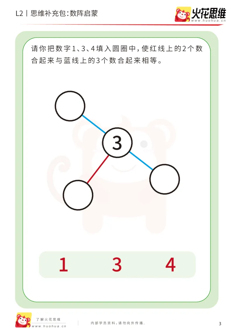 《第14专题_凑数游戏_数阵启蒙_基础巩固包_202002061059391_（G1450)火花思维幼小衔接及L1-L5_L2完结_L2完结AI41-88_补充资料练习册_14.凑数游戏》第3页预览