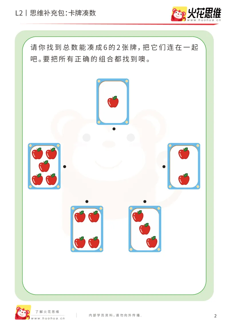 《第14专题_凑数游戏_卡牌凑数_基础巩固包_202002061052241_（G1450)火花思维幼小衔接及L1-L5_L2完结_L2完结AI41-88_补充资料练习册_14.凑数游戏》第2页预览