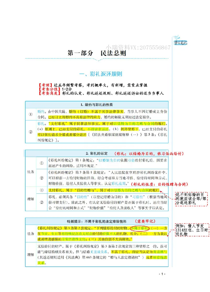 《2026先锋班民法跟课笔记（12.13）_2026法考客观_瑞-D_2026RD法考基础强化视频+讲义_2026RD法考客观民法基础强化-钟秀勇视频+讲义+学习清单+跟课笔记_跟课笔记》第7页预览