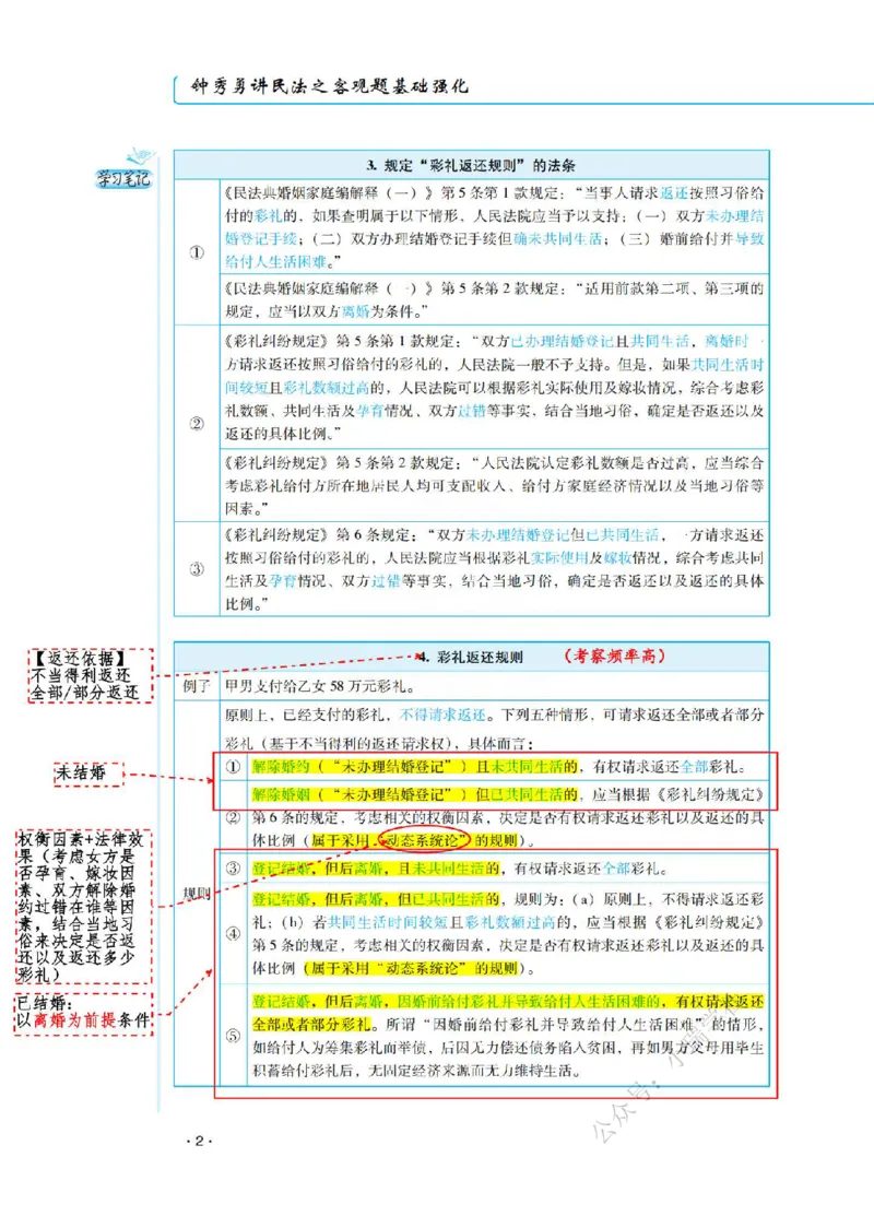 《2026先锋班民法跟课笔记（12.13）_2026法考客观_瑞-D_2026RD法考基础强化视频+讲义_2026RD法考客观民法基础强化-钟秀勇视频+讲义+学习清单+跟课笔记_跟课笔记》第8页预览