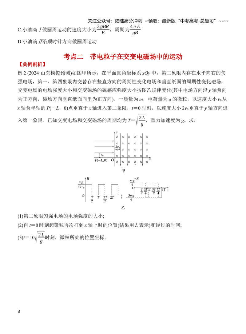《专题强化19带电粒子在叠加场和交变电磁场中的运动（原卷）_04-物理-高考总复习_一轮复习_2026年-物理高考一轮复习_2026年高三物理一轮复习专题突破讲义-G87_资料_2026版》第3页预览