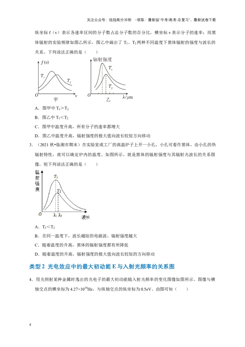 《专题十一近代物理中的图像问题（共5种图像类型）（原卷版）_04-物理-高考总复习_专项复习_2024年_2024年高考物理图像题型专项训练习题试题全国通用_资料》第4页预览