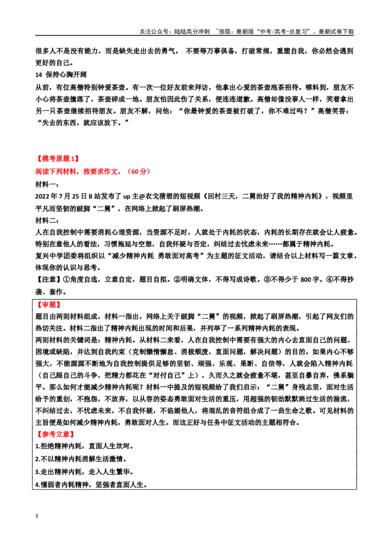 《专题8“内耗”主题素材（模考作文+审题立意+标杆范文+精彩段落）_专项复习_2024年_2024年高考作文复习之时事热点素材解析积累运用_资料》第3页预览