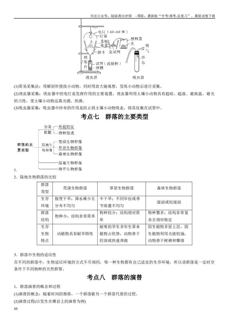 《专题十种群和群落（原卷版）_06-生物-高考总复习_二轮复习_2024年_2024年高考生物二轮复习专题攻略（新教材新高考）_资料》第10页预览