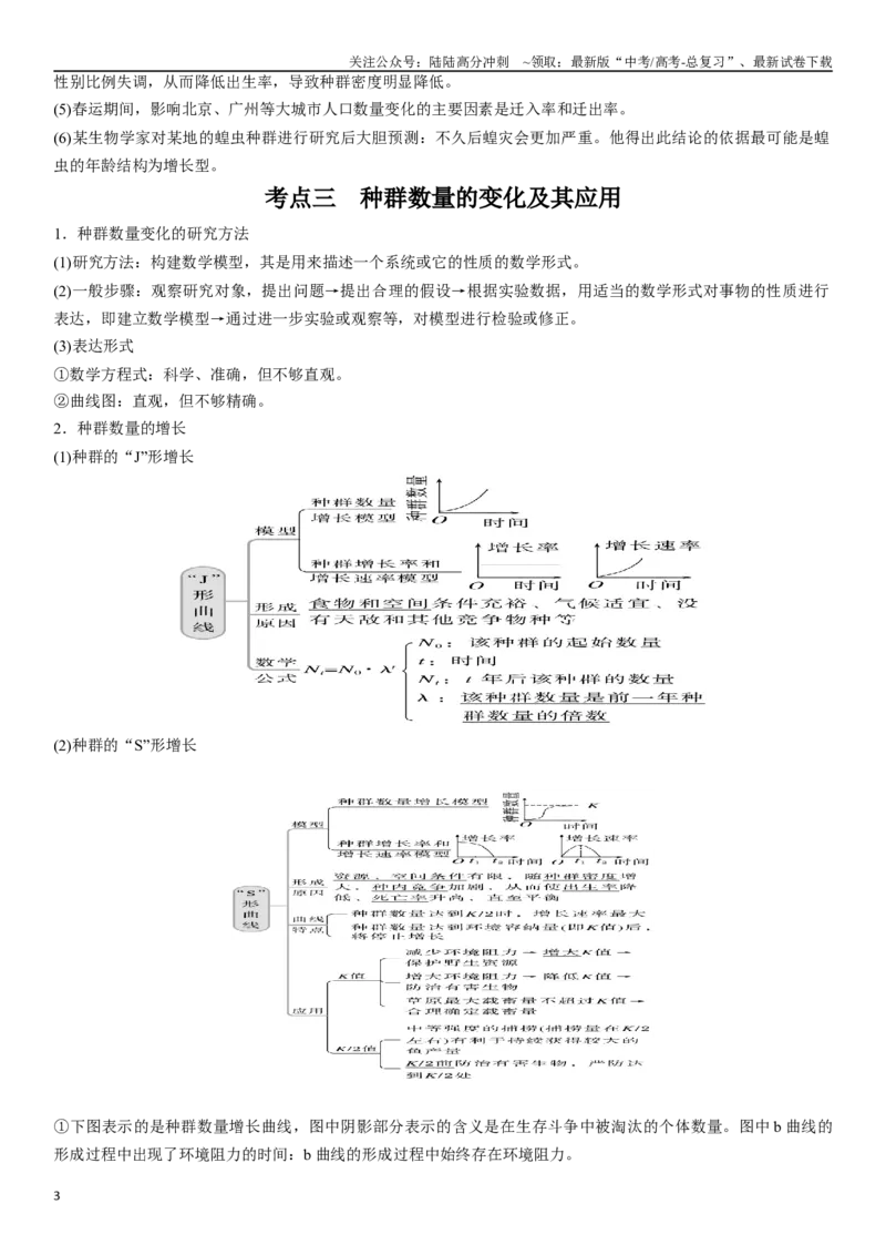 《专题十种群和群落（原卷版）_06-生物-高考总复习_二轮复习_2024年_2024年高考生物二轮复习专题攻略（新教材新高考）_资料》第3页预览