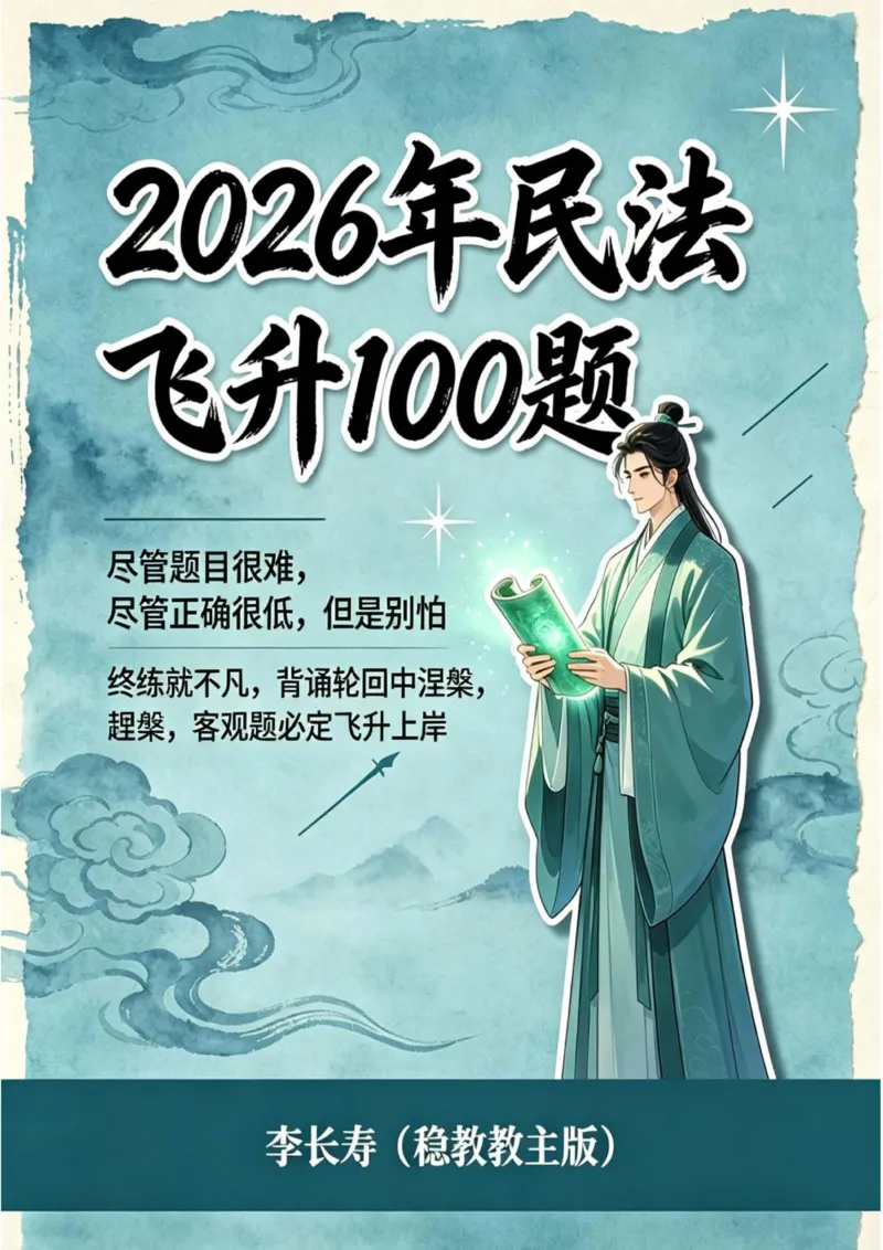 《2026年客观飞升100题（题目版）_2026法考客观_名师私塾_民法李劲松私塾视频+讲义_06客观飞升100题》第1页预览