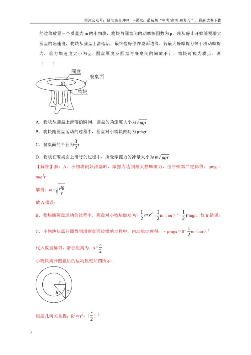 《专题7动量动量守恒定律（解析版）_04-物理-高考总复习_专项复习_2024年_2024高考物理复习二级结论题型详解全面复习知识点_资料》第3页预览