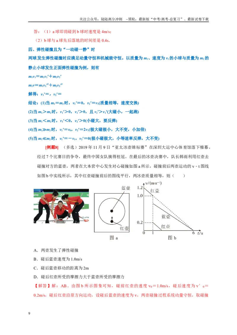 《专题7动量动量守恒定律（解析版）_04-物理-高考总复习_专项复习_2024年_2024高考物理复习二级结论题型详解全面复习知识点_资料》第9页预览