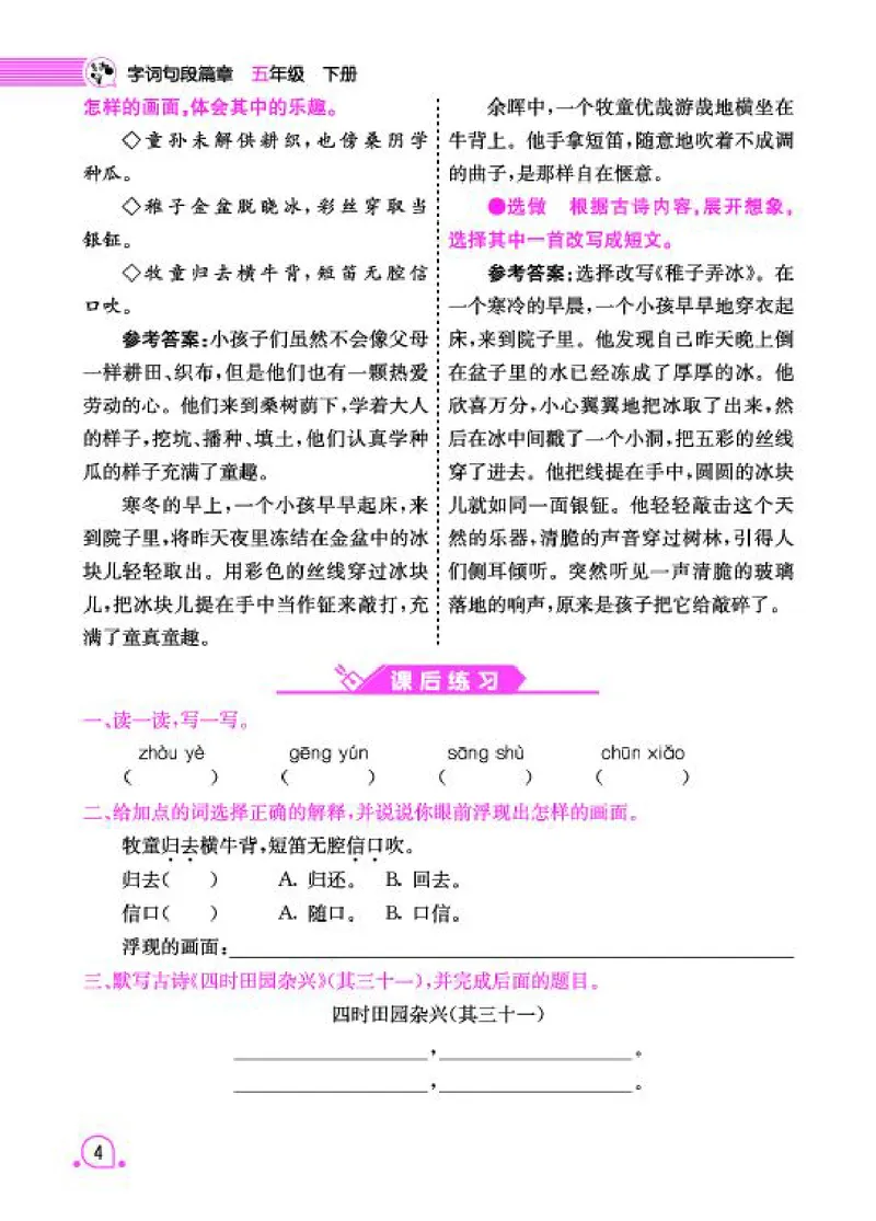 《字词句5_小学语文精品试卷合集（1-6年级下册）_《字词句段专项练习》》第10页预览