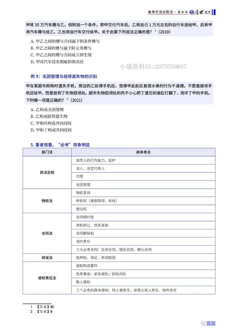 《民法备考方法论崔红玉_2026法考主观_名师私塾_崔红玉_00备考方法论》第9页预览