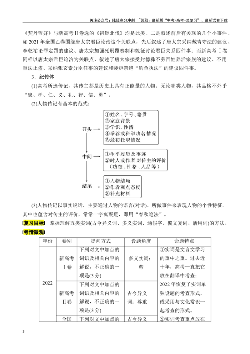 《专题一：理解文言实词（一）-原卷版_一轮复习_2024年_2024年高考语文一轮复习一本通（全国通用_资料_文言文阅读》第3页预览