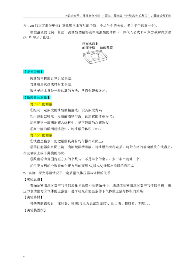 《专题十七热学和光学实验（原卷版）_04-物理-高考总复习_二轮复习_2024年_2024年高考物理二轮复习讲义_资料_1-资料》第2页预览