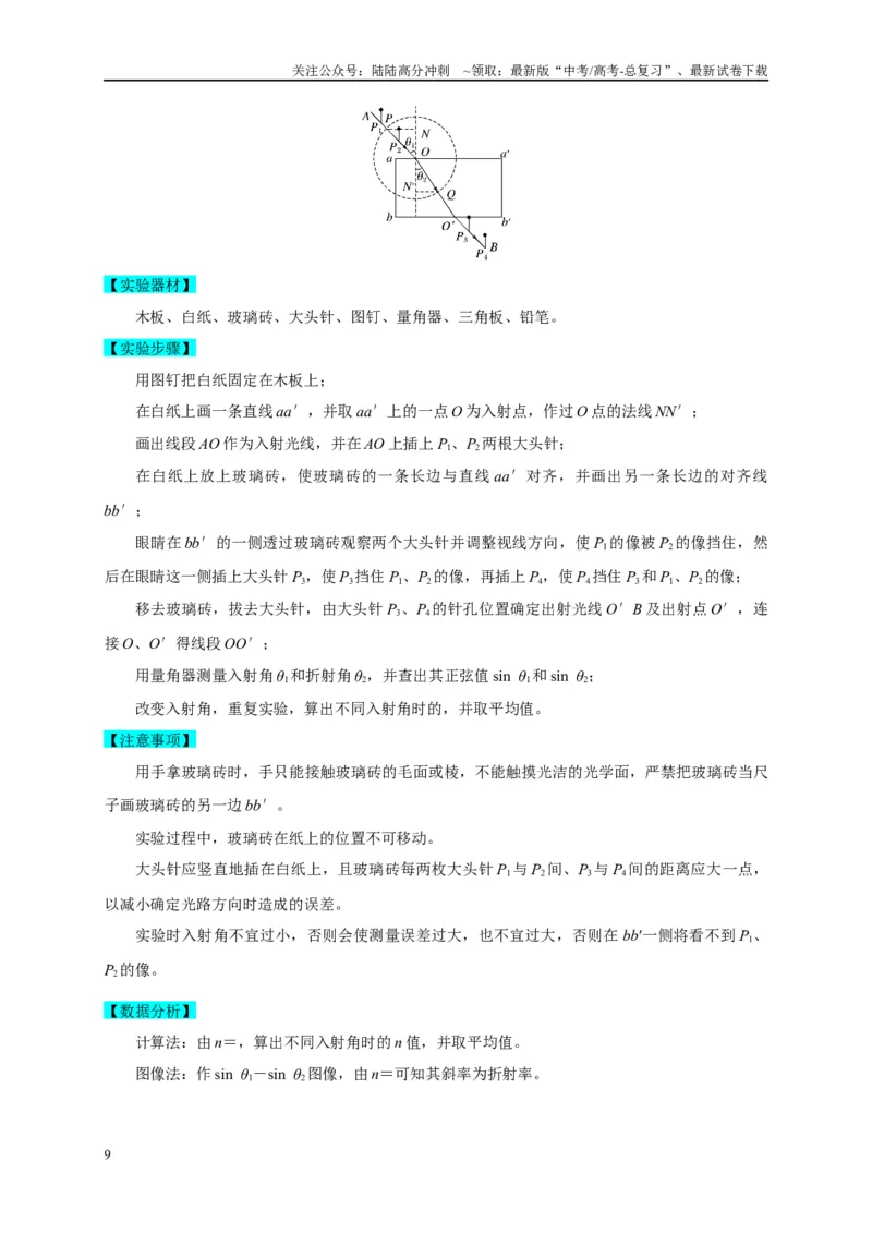 《专题十七热学和光学实验（原卷版）_04-物理-高考总复习_二轮复习_2024年_2024年高考物理二轮复习讲义_资料_1-资料》第9页预览