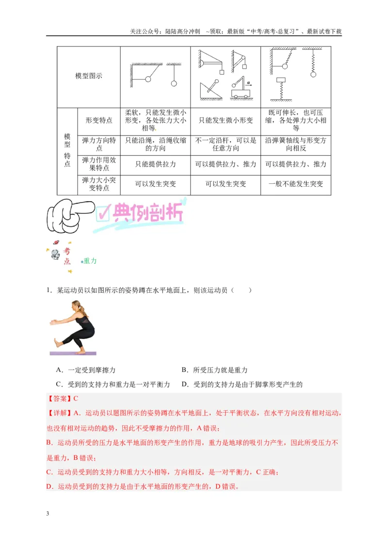 《专题二力与共点力平衡（解析版）_04-物理-高考总复习_二轮复习_2024年_2024年高考物理二轮复习讲义_资料_1-资料》第3页预览