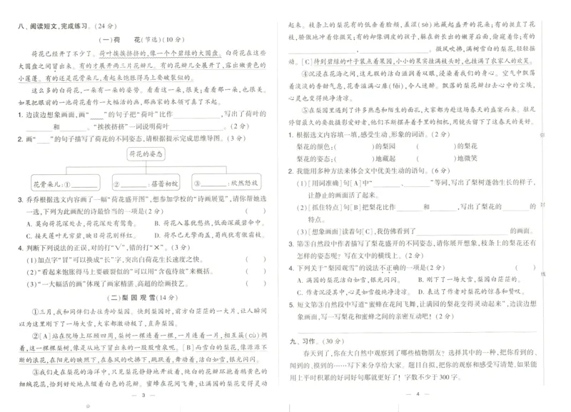 《2024春学霸提优大试卷3语下人教版_小学语文精品试卷合集(1-6年级下册)_《学霸提优卷》》第5页预览
